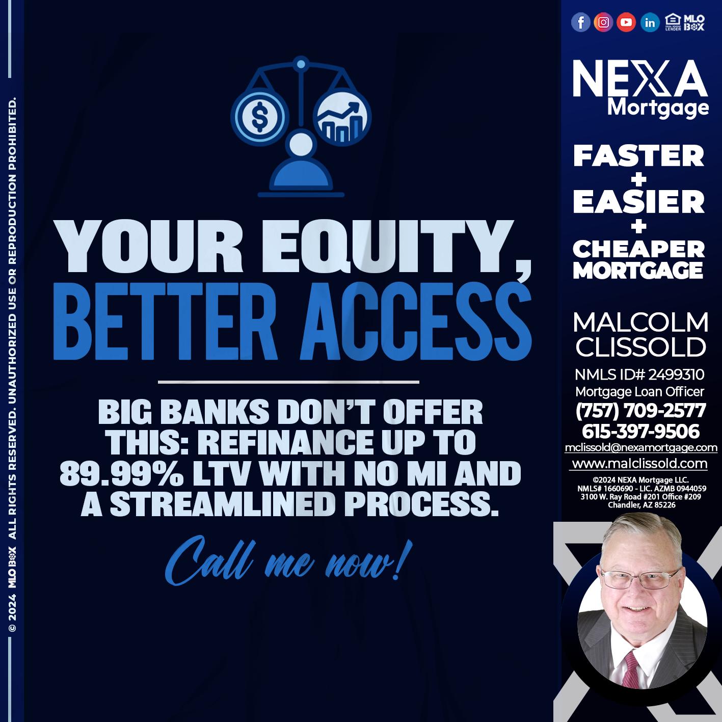 YOUR EQUITY - Malcolm Clissold -Mortgage Loan Officer