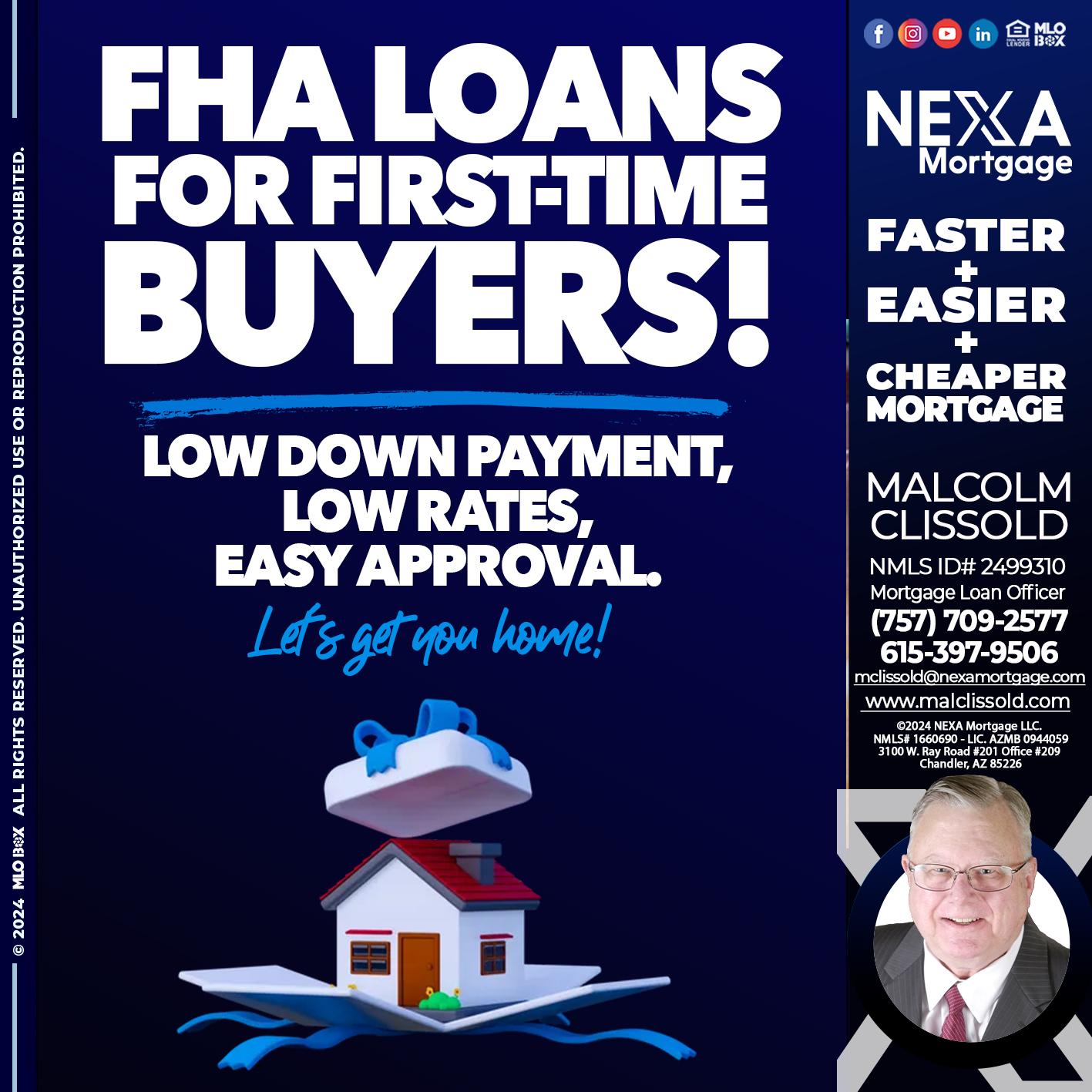 FHA LOANS - Malcolm Clissold -Mortgage Loan Officer