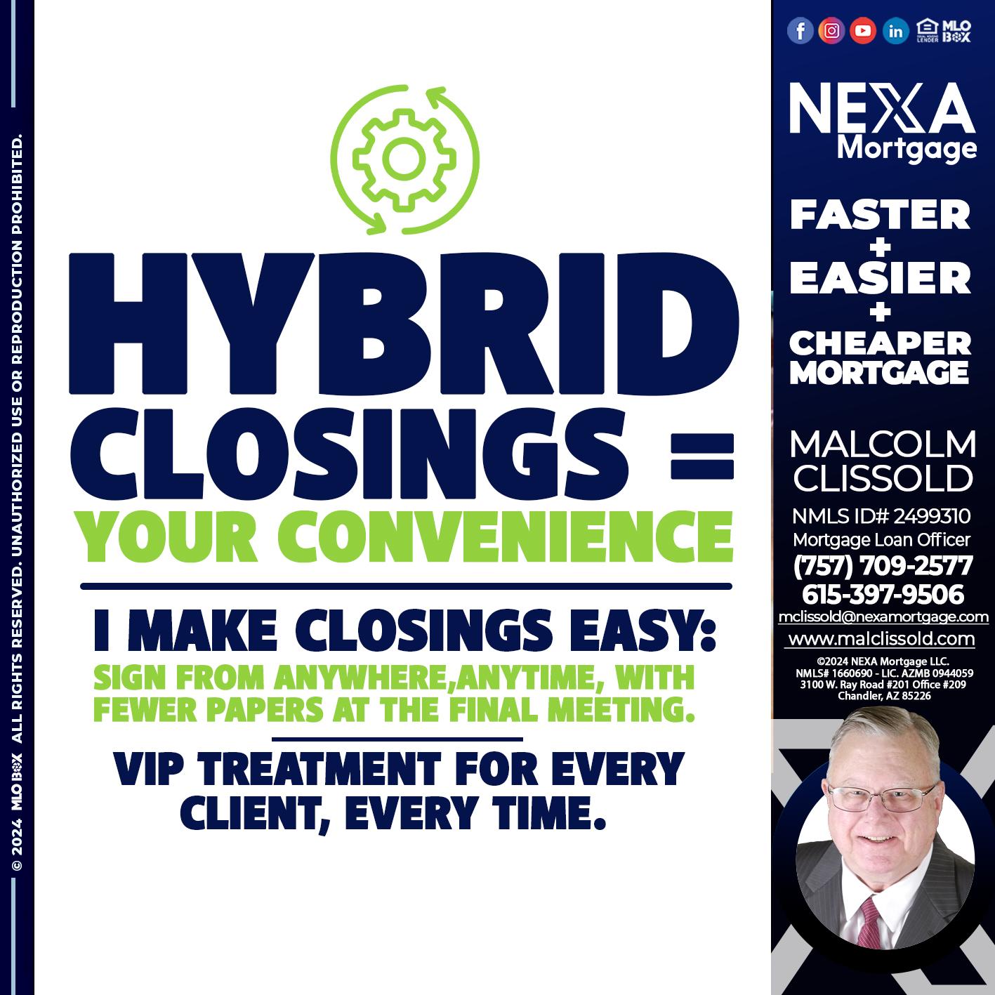 HYBRID CLOSINGS - Malcolm Clissold -Mortgage Loan Officer