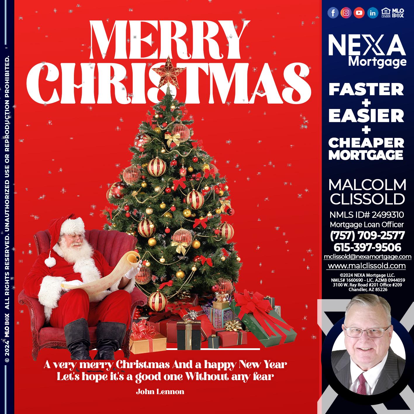 MERRY CHRISTMASS - Malcolm Clissold -Mortgage Loan Officer