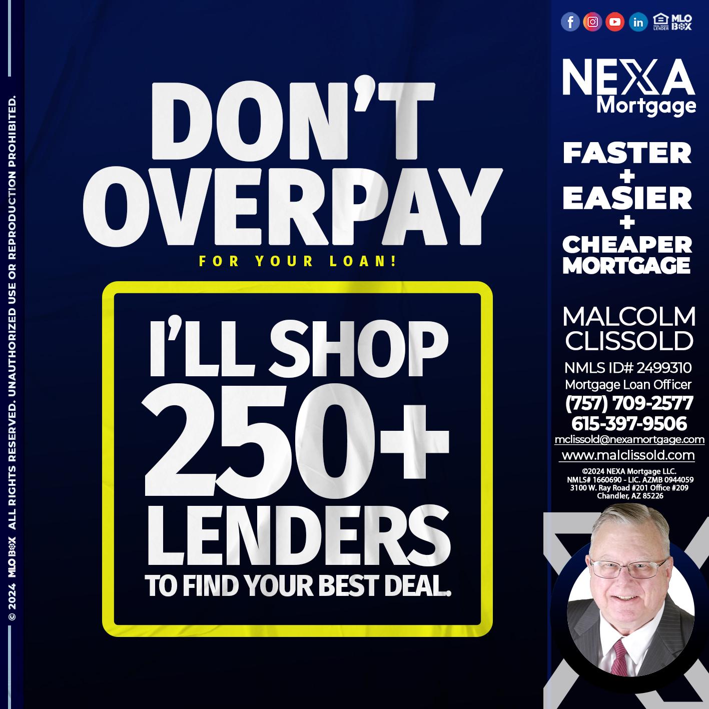 dont overpay - Malcolm Clissold -Mortgage Loan Officer