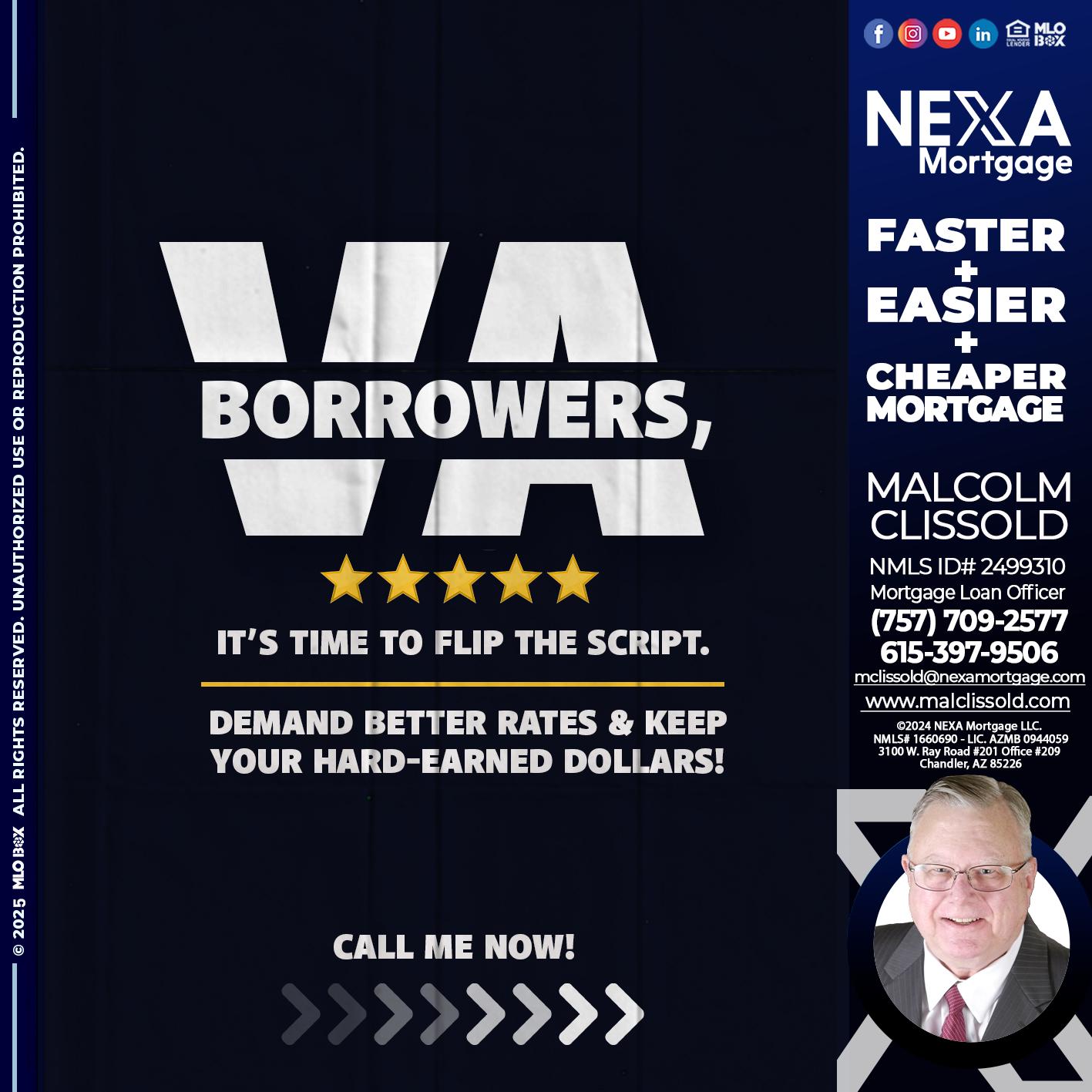 VA BORROWERS - Malcolm Clissold -Mortgage Loan Officer