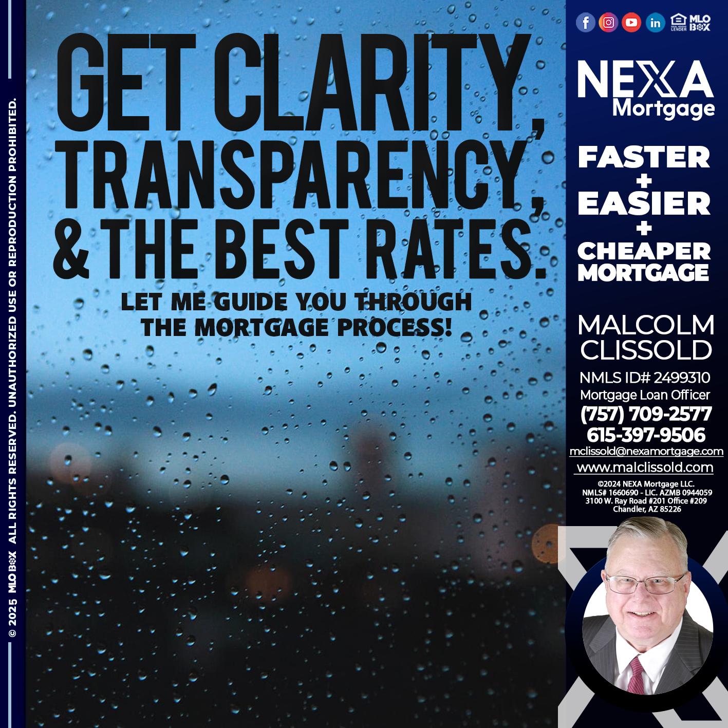GET CLARITY - Malcolm Clissold -Mortgage Loan Officer
