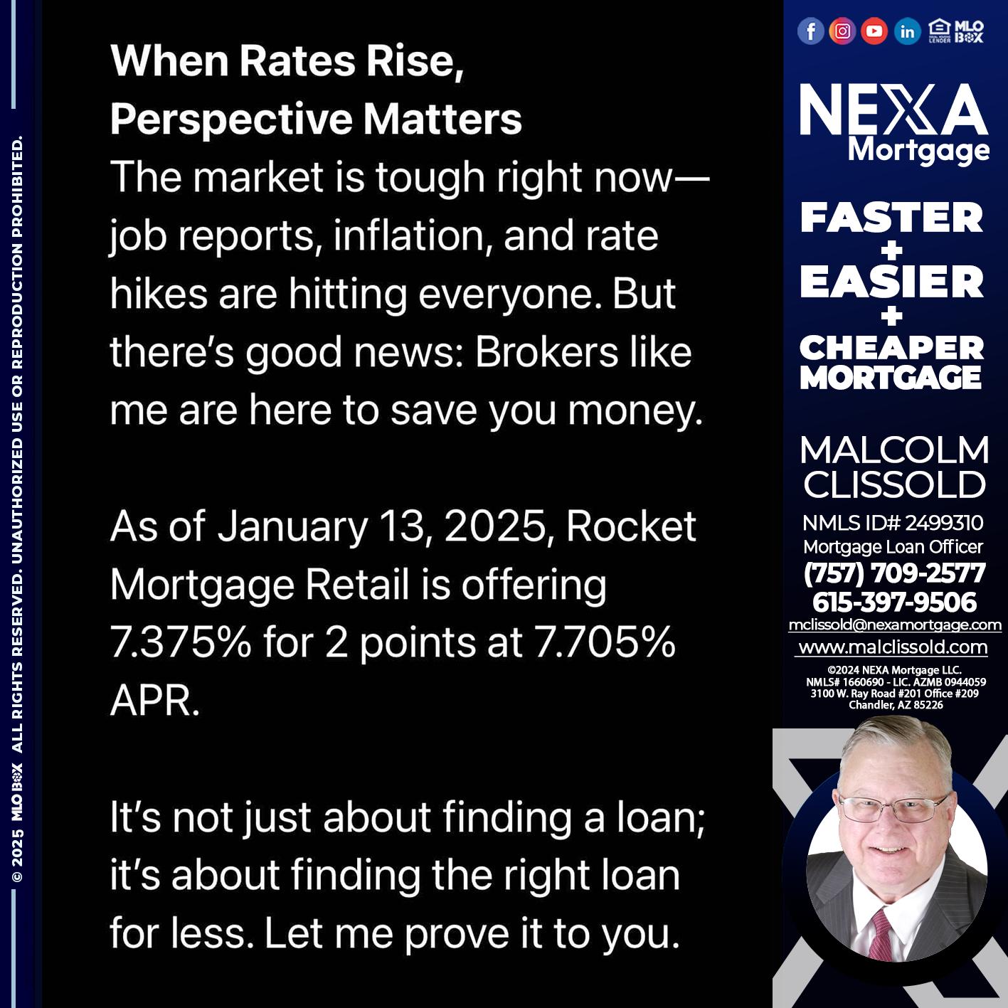 WHEN RATES RISE - Malcolm Clissold -Mortgage Loan Officer