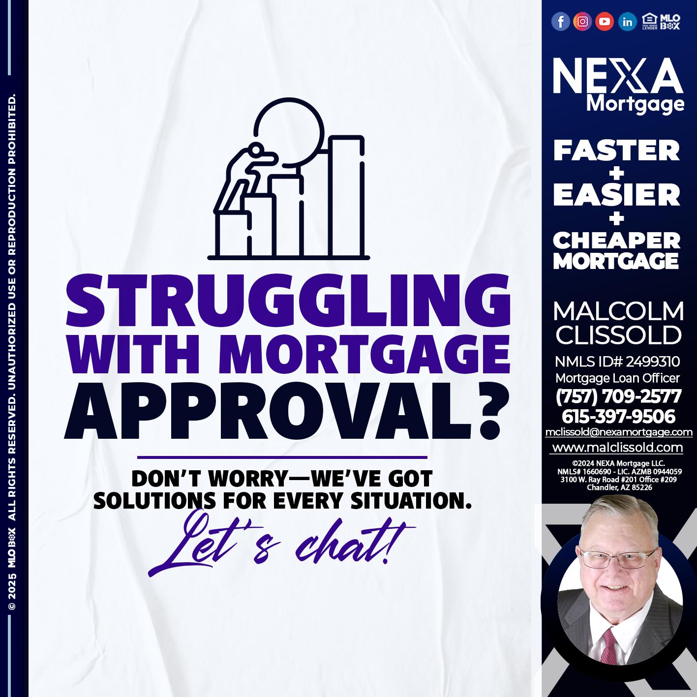 STRUGLING - Malcolm Clissold -Mortgage Loan Officer