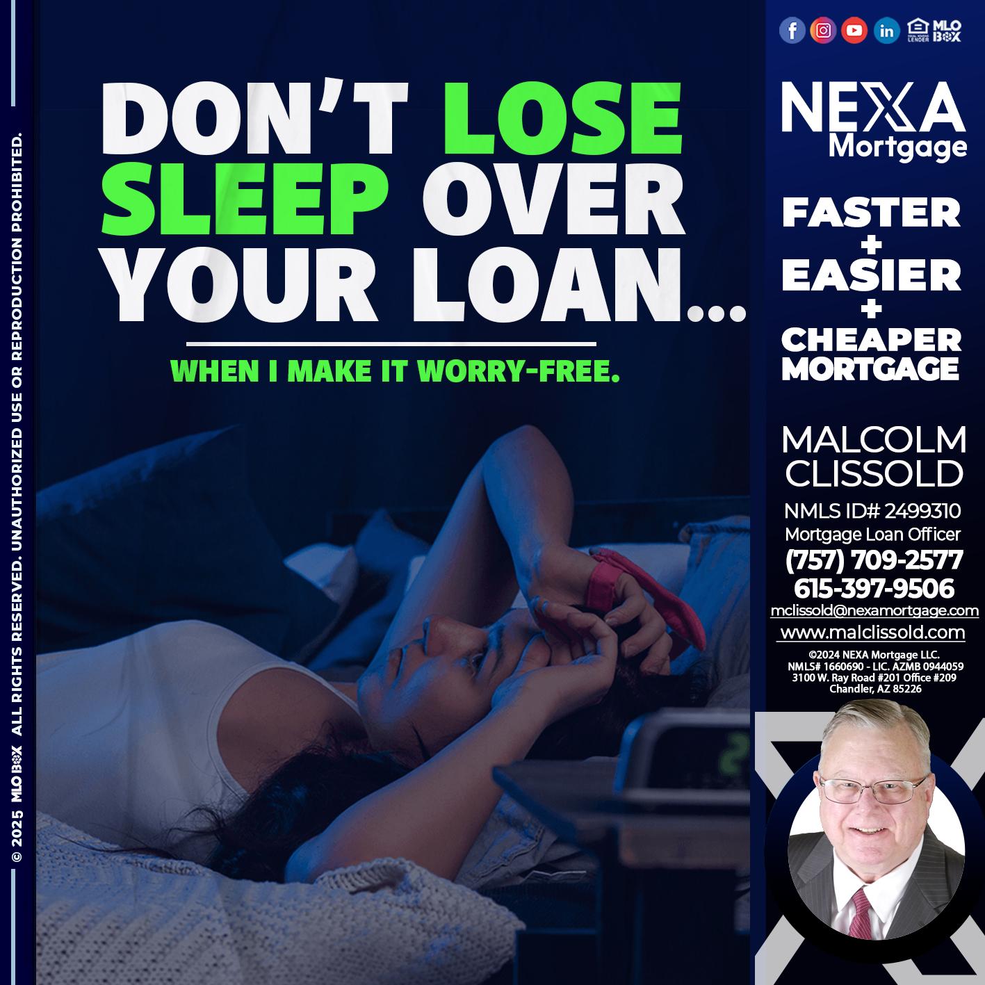 DONT LOSE - Malcolm Clissold -Mortgage Loan Officer