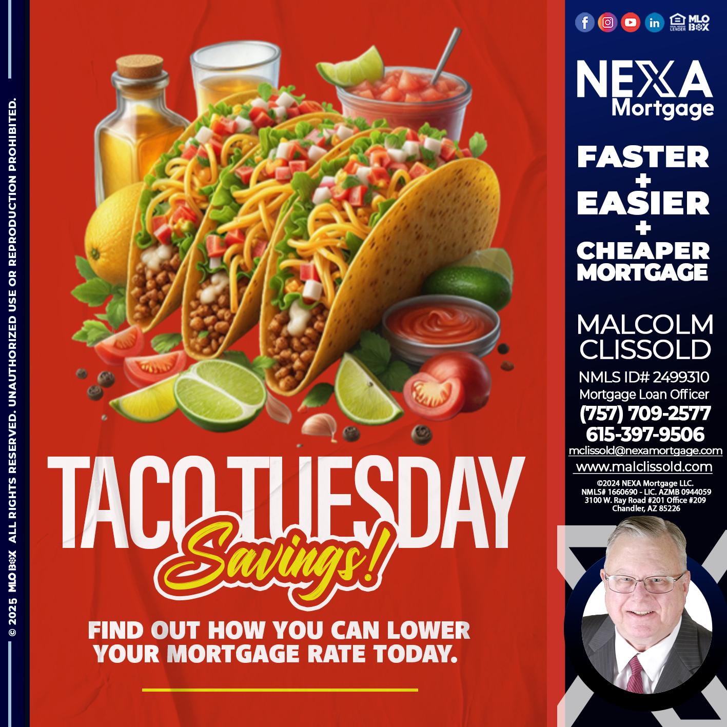 TACO TUESDAY - Malcolm Clissold -Mortgage Loan Officer