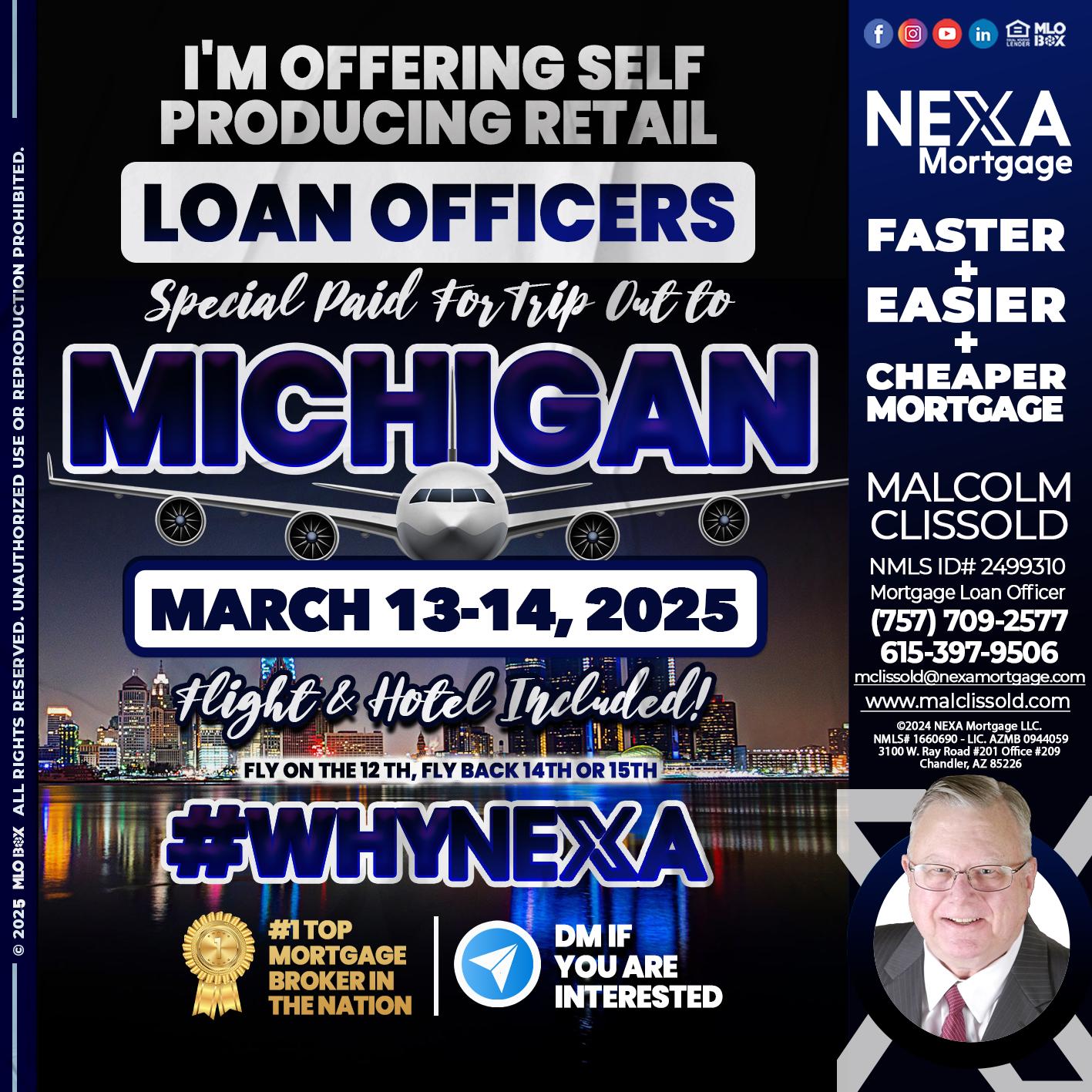 MICHIGAN TRIP - Malcolm Clissold -Mortgage Loan Officer