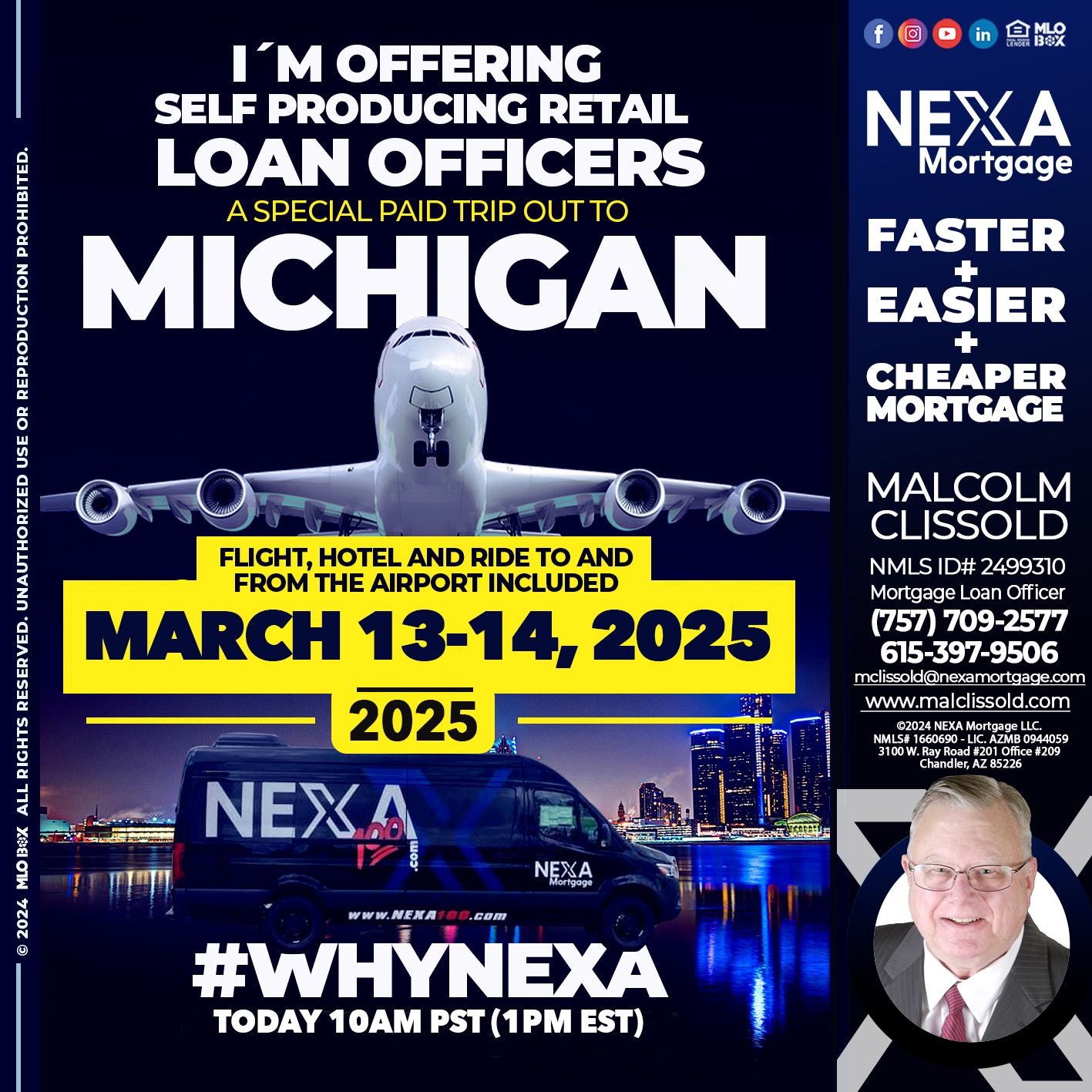 MICHIGAN TRIP - Malcolm Clissold -Mortgage Loan Officer