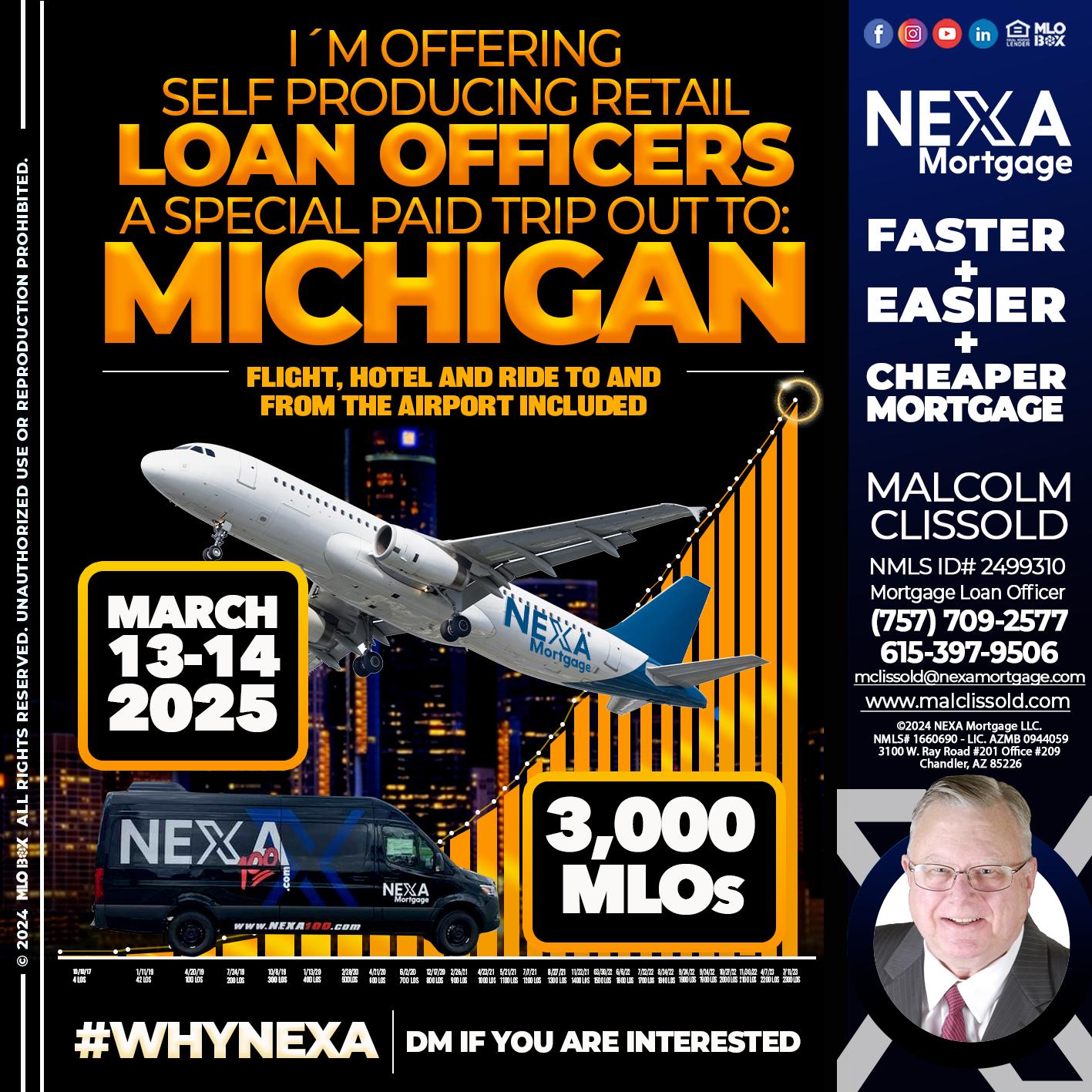 MICHIGAN TRIP - Malcolm Clissold -Mortgage Loan Officer