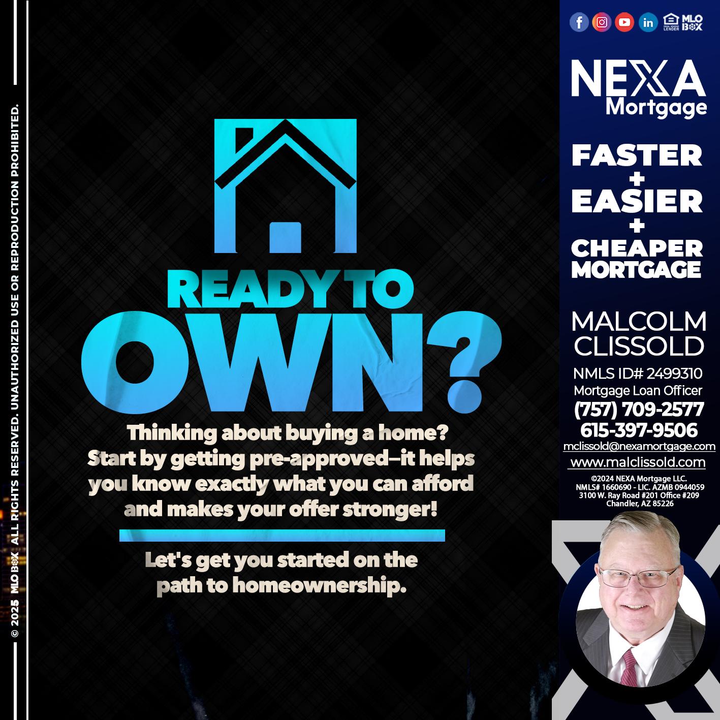 READY TO OWN - Malcolm Clissold -Mortgage Loan Officer