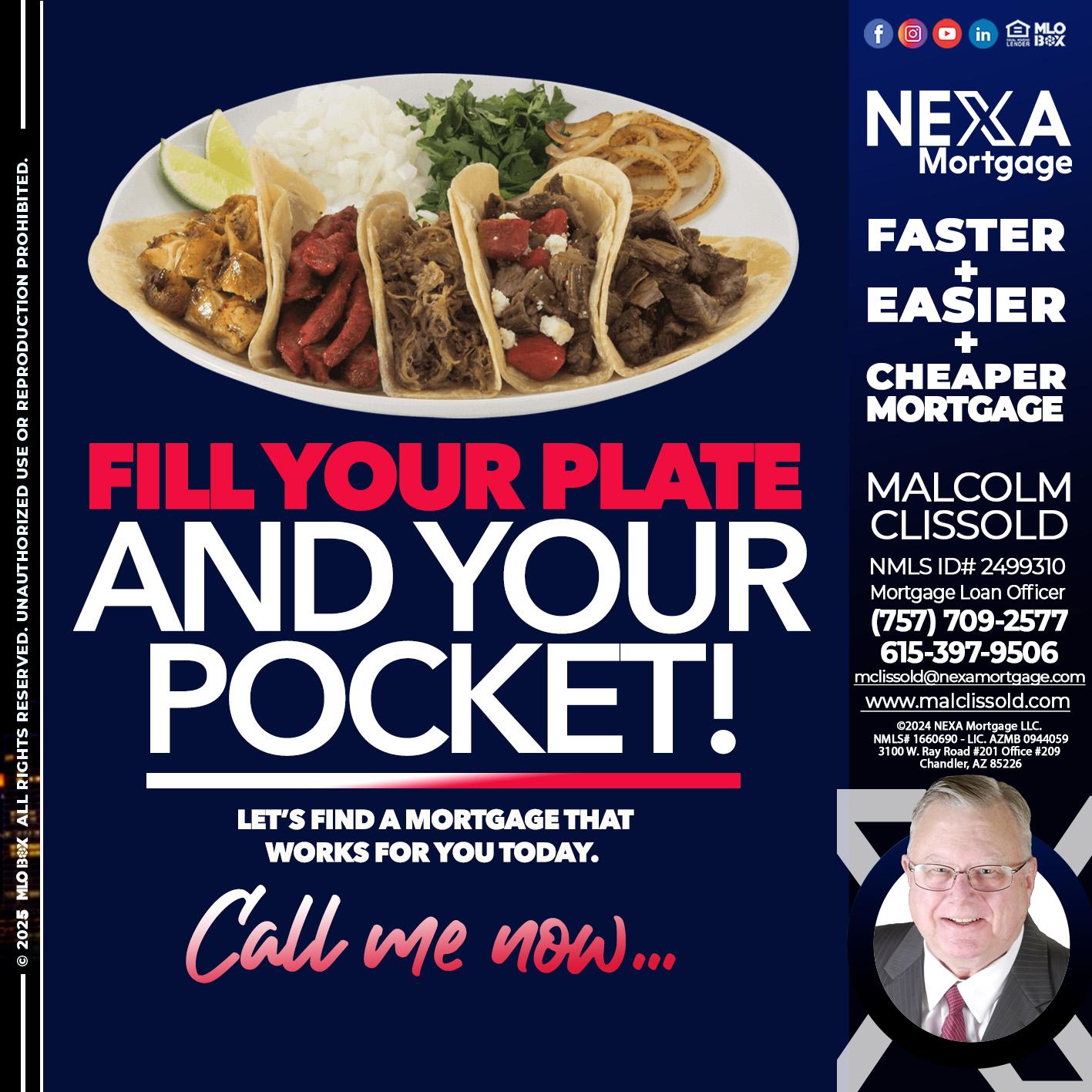 FILL YOUR PLATE - Malcolm Clissold -Mortgage Loan Officer