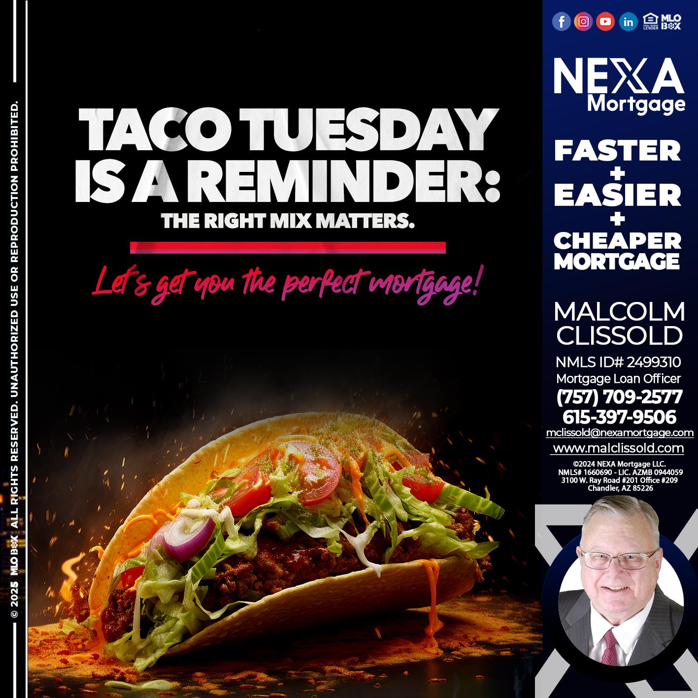 TACO TUESDAY - Malcolm Clissold -Mortgage Loan Officer