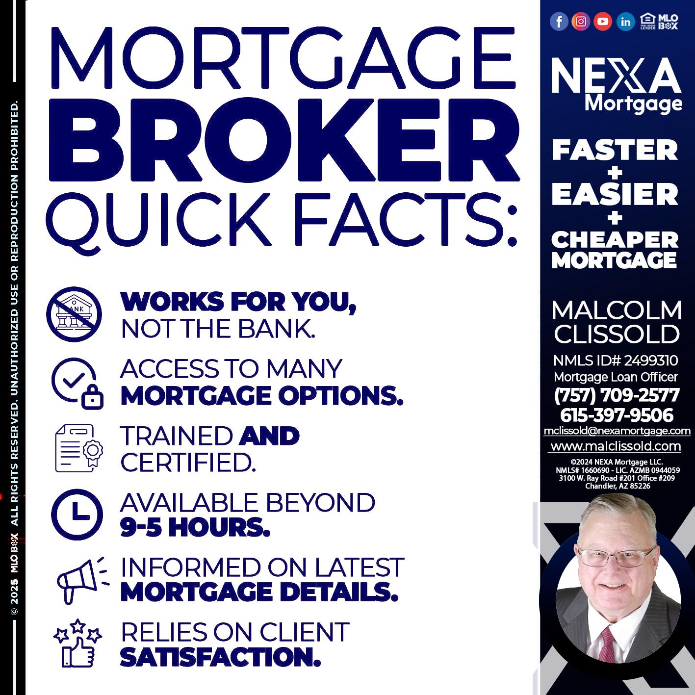 MORTGAGE BROKER - Malcolm Clissold -Mortgage Loan Officer