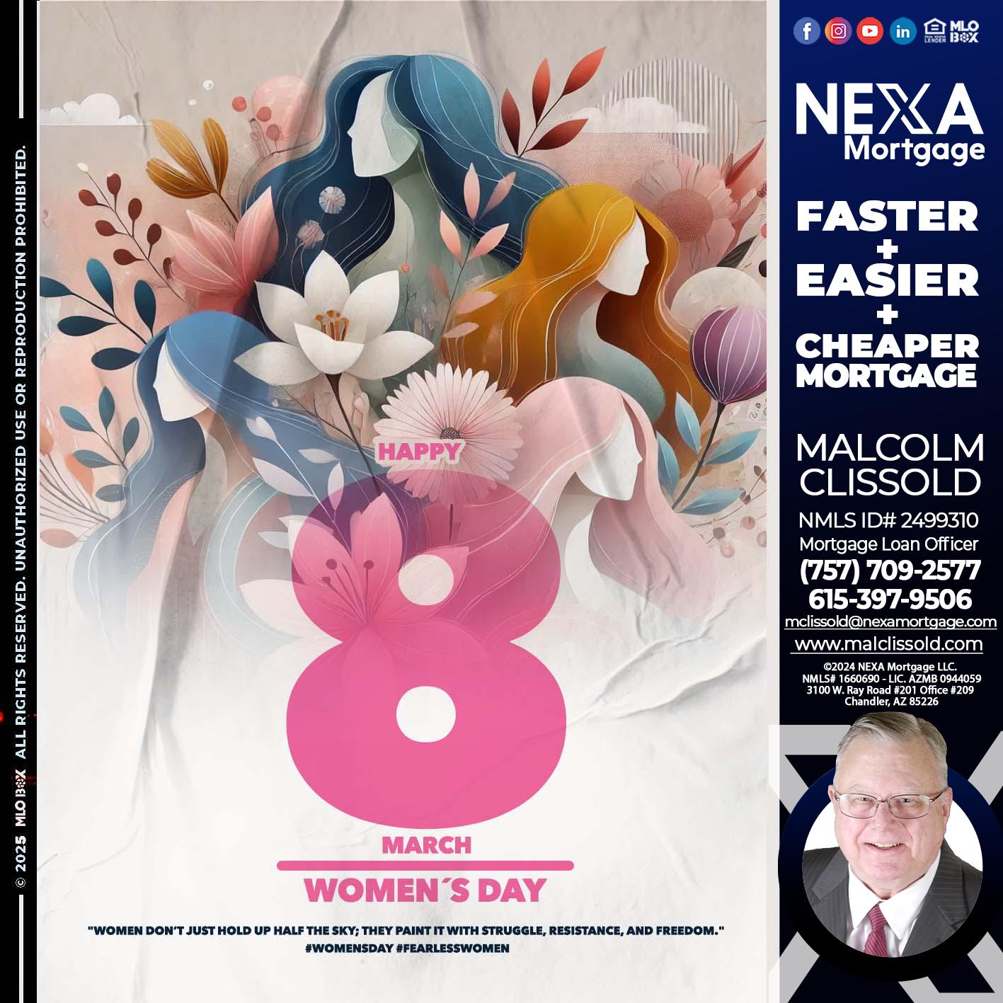 women´s day - Malcolm Clissold -Mortgage Loan Officer