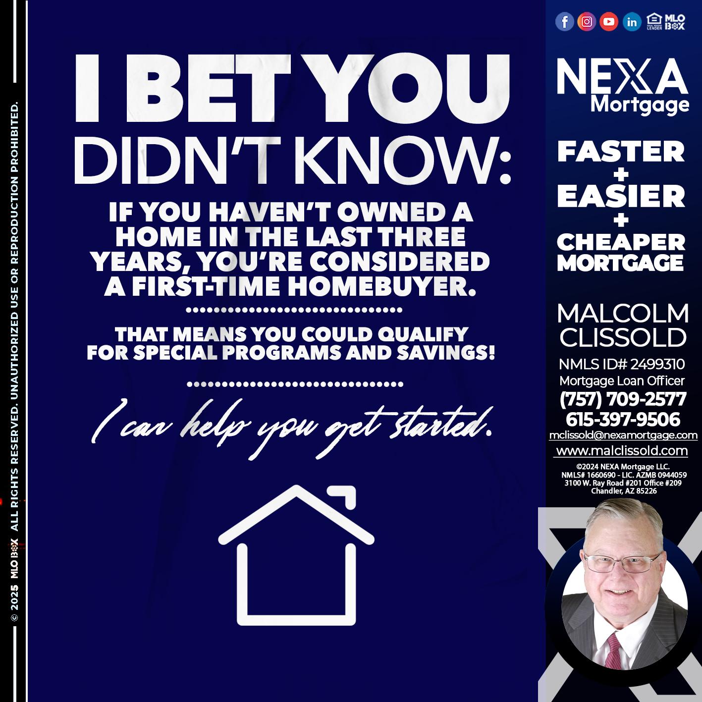 I BET YOU KNOW - Malcolm Clissold -Mortgage Loan Officer