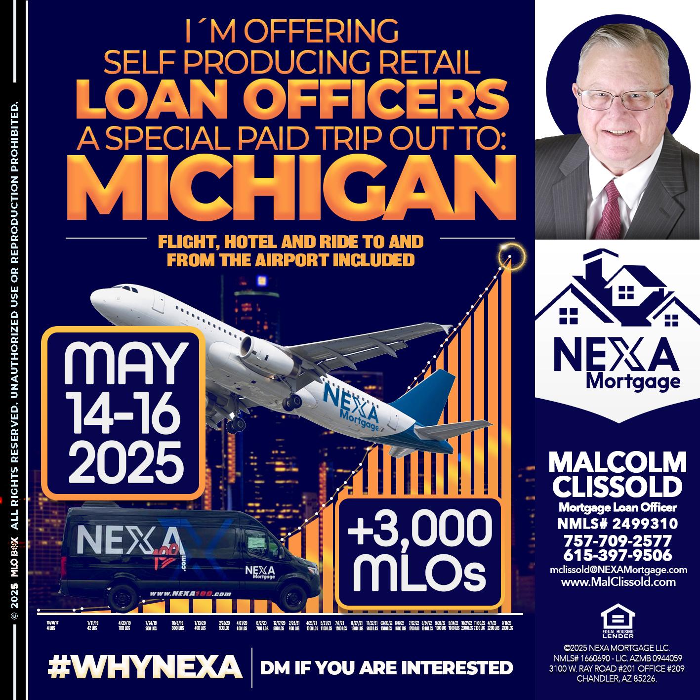 MICHIGAN TRIP - Malcolm Clissold -Mortgage Loan Officer