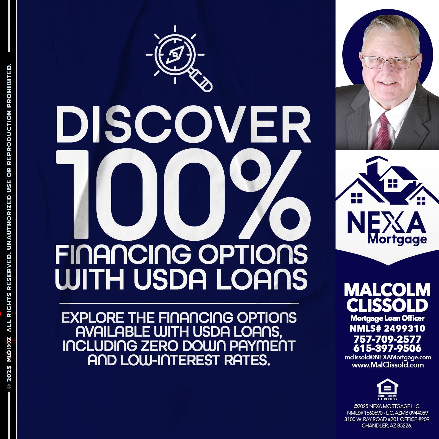 DISCOVER 100% - Malcolm Clissold -Mortgage Loan Officer