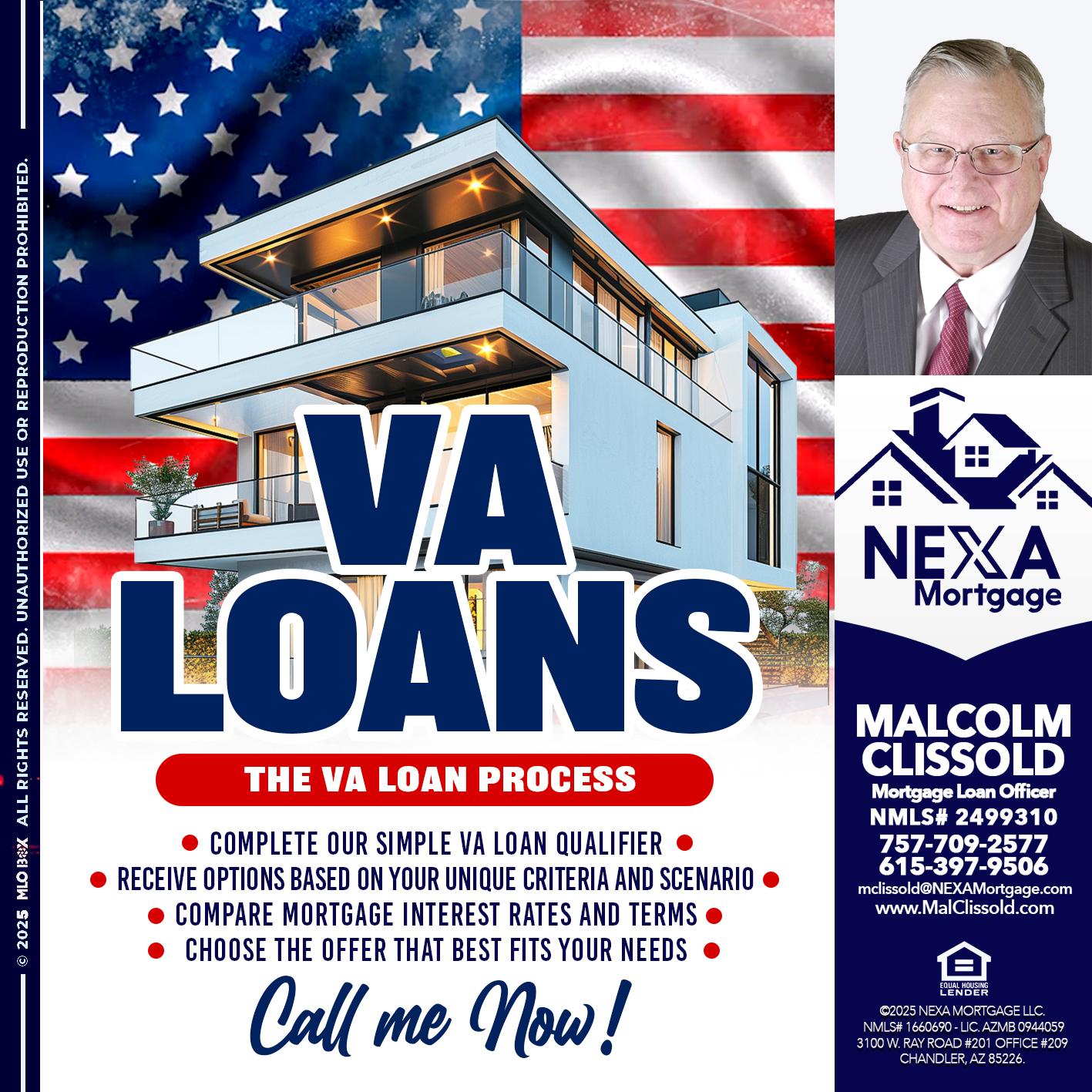 VA LOANS - Malcolm Clissold -Mortgage Loan Officer