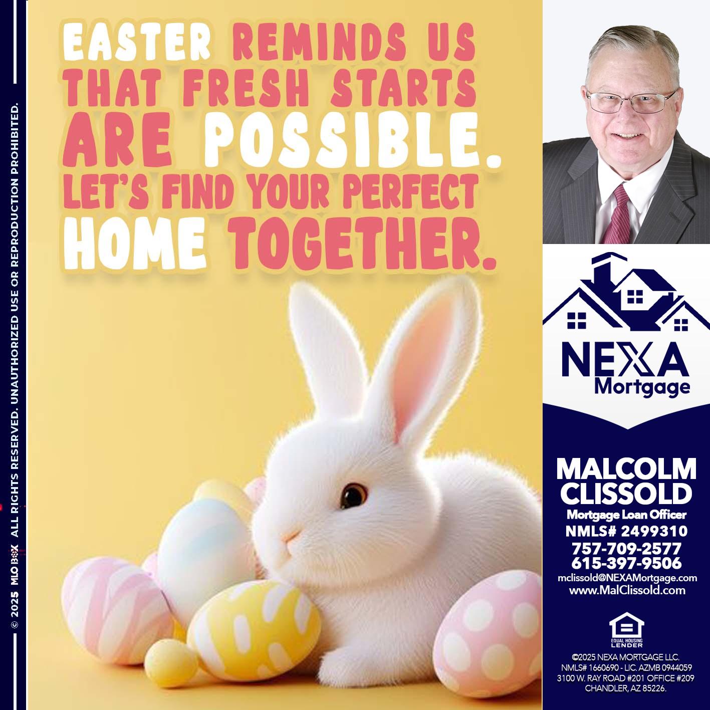 EASTER REMIND US - Malcolm Clissold -Mortgage Loan Officer