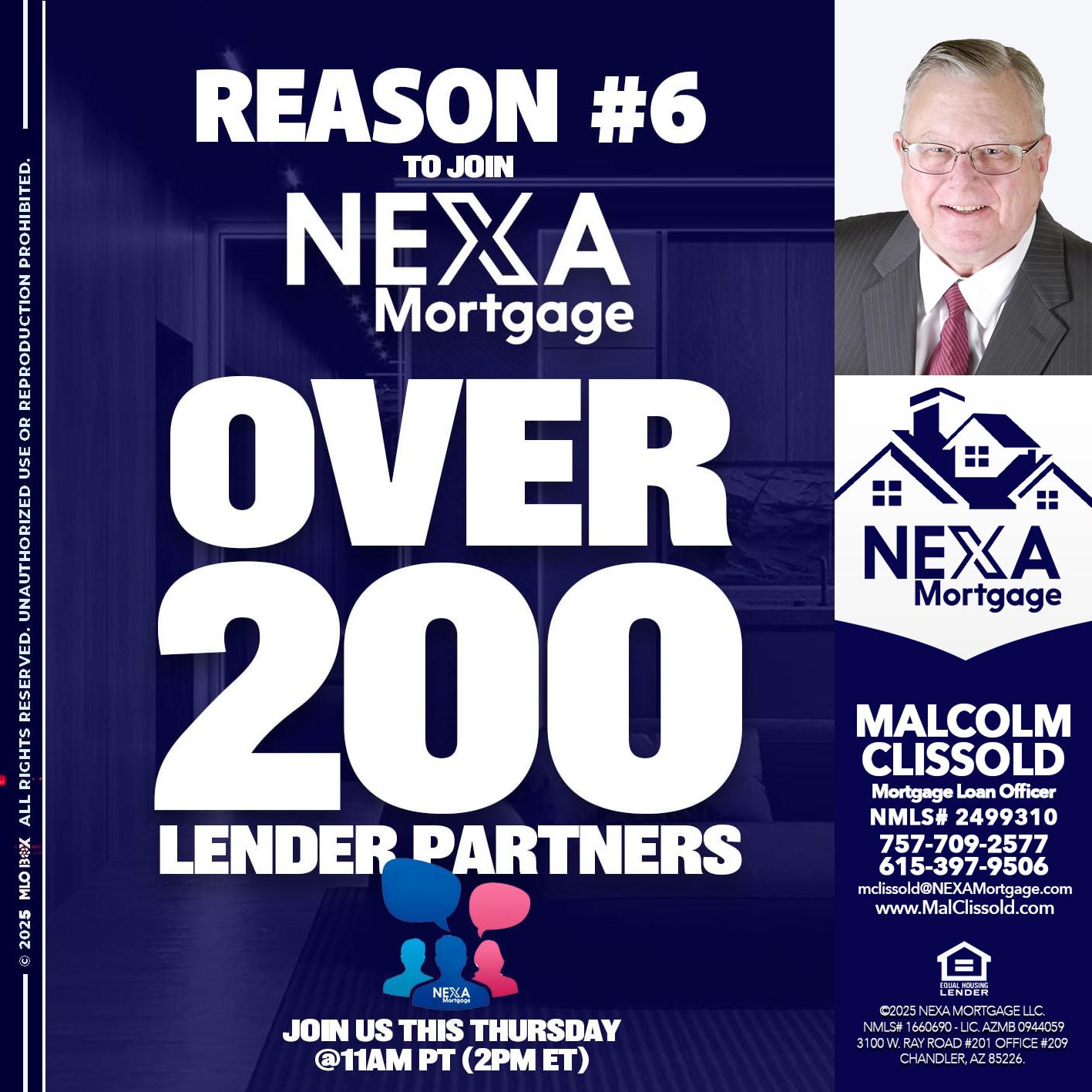 REASON 6 - Malcolm Clissold -Mortgage Loan Officer