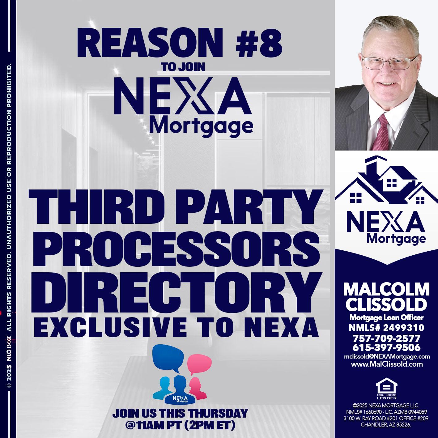 REASON 8 - Malcolm Clissold -Mortgage Loan Officer