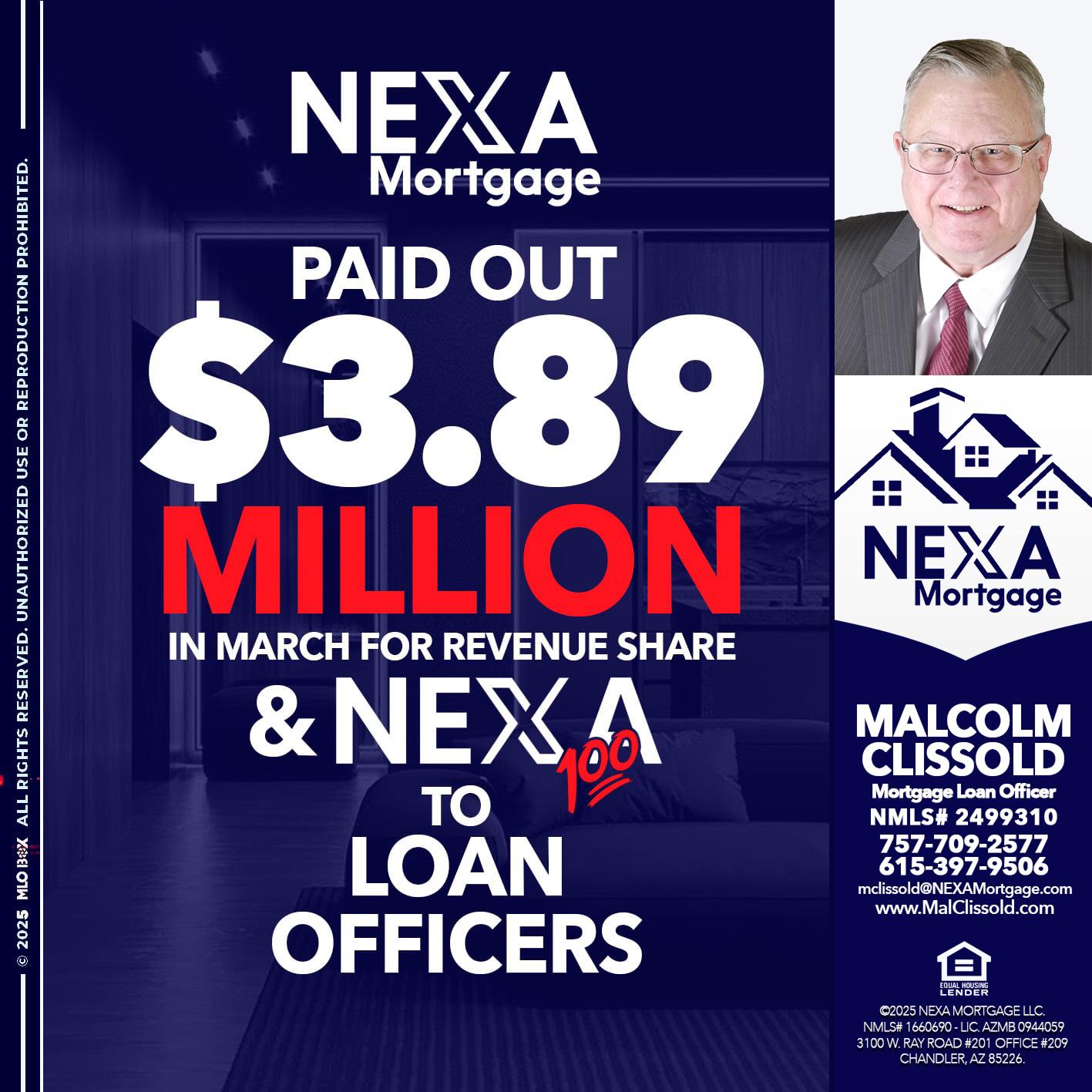 NEXA PAID OUT - Malcolm Clissold -Mortgage Loan Officer