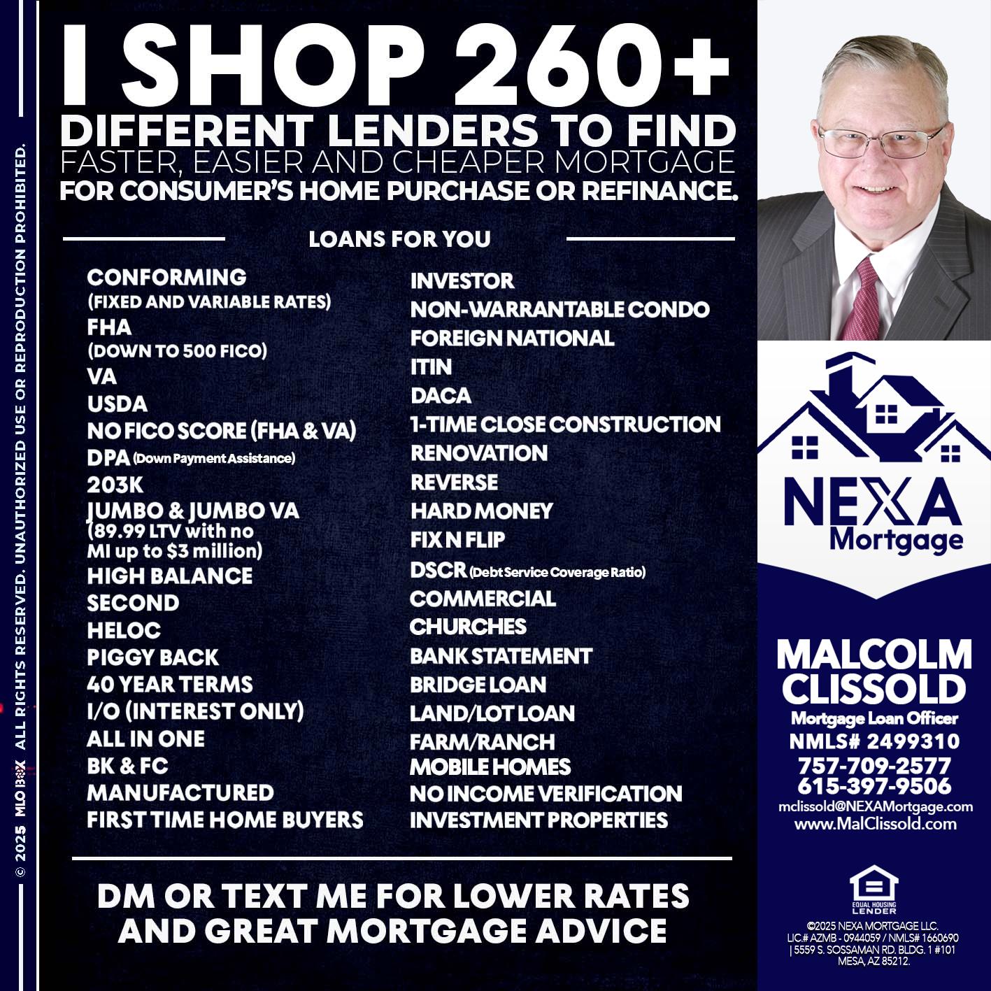 I SHOP +260 - Malcolm Clissold -Mortgage Loan Officer
