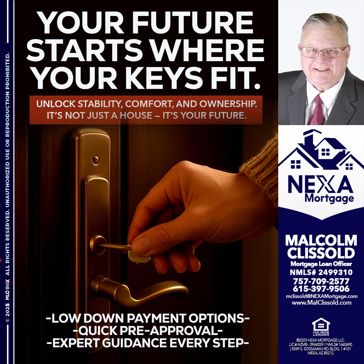 YOUR FUTURE - Malcolm Clissold -Mortgage Loan Officer