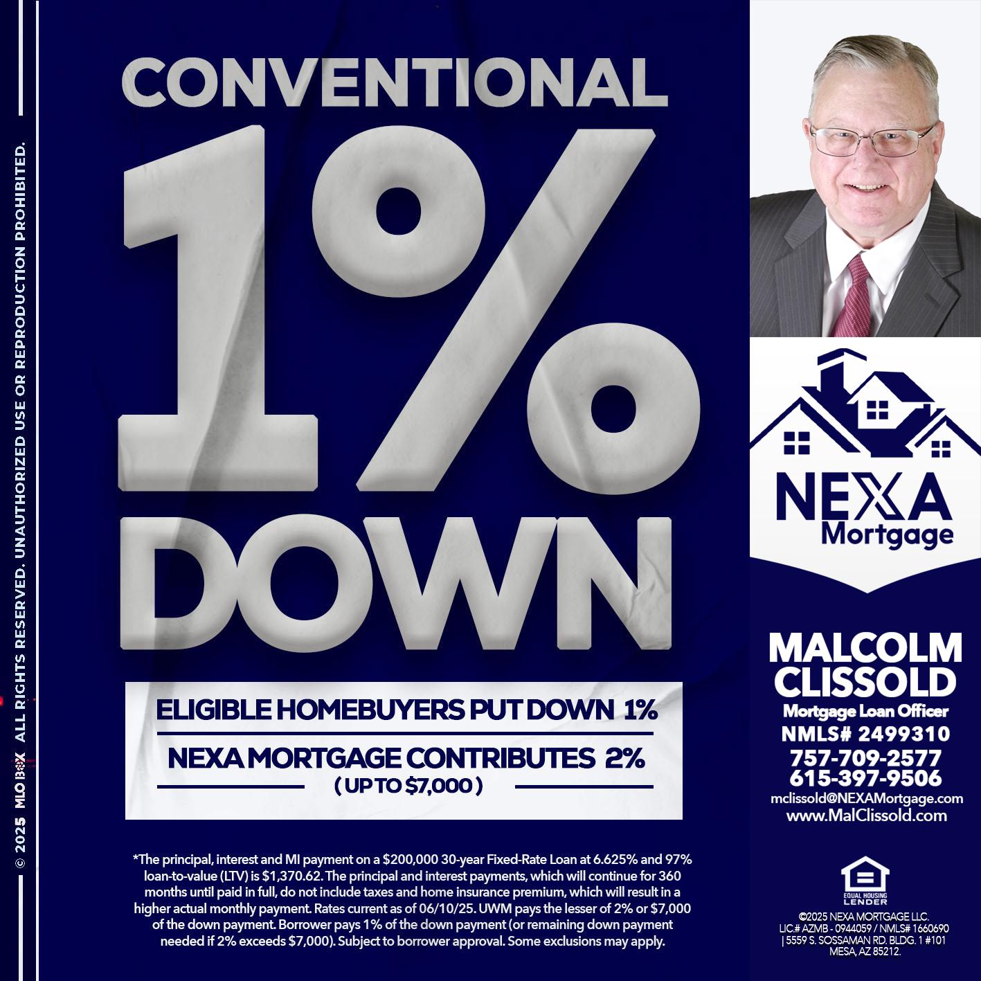 CONVENTIONAL - Malcolm Clissold -Mortgage Loan Officer