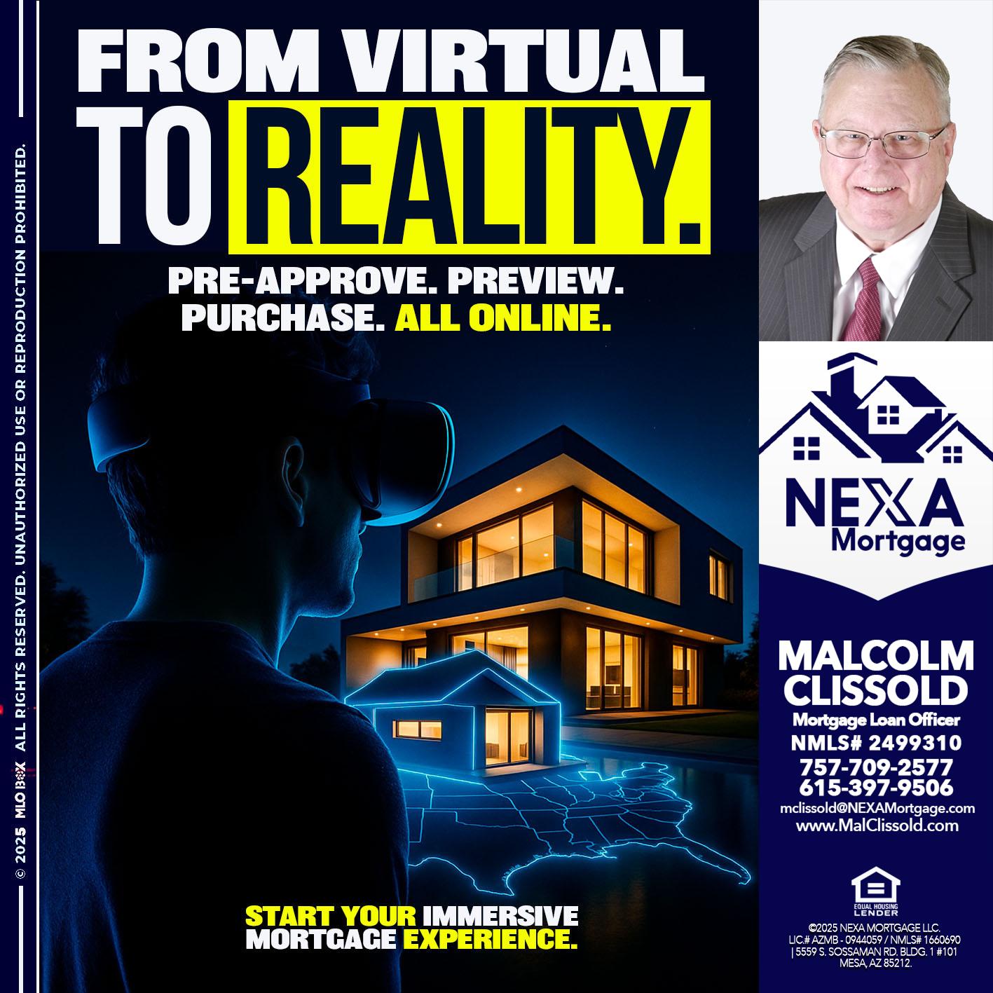 FROM VIRTUAL - Malcolm Clissold -Mortgage Loan Officer