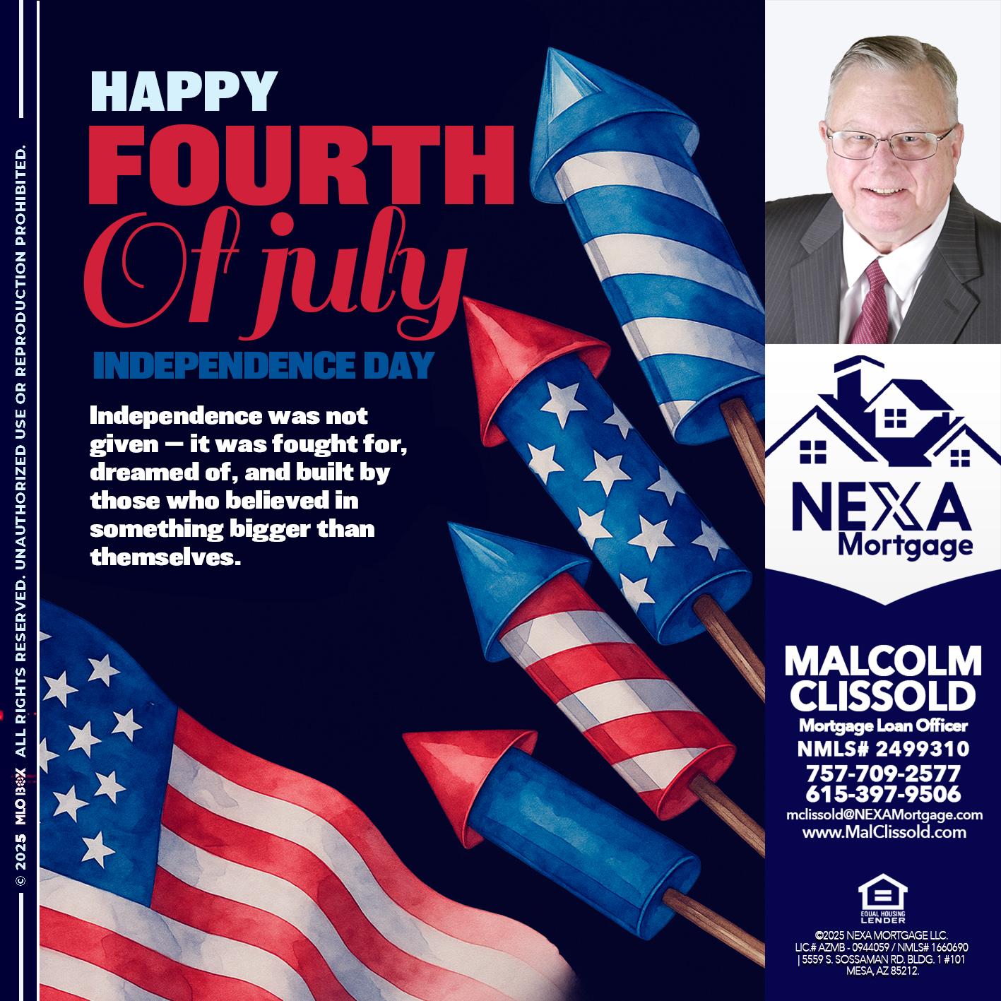 happy fourth - Malcolm Clissold -Mortgage Loan Officer
