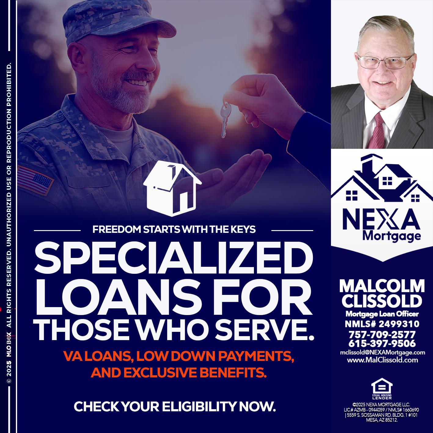 SPECIALIZED LOANS - Malcolm Clissold -Mortgage Loan Officer