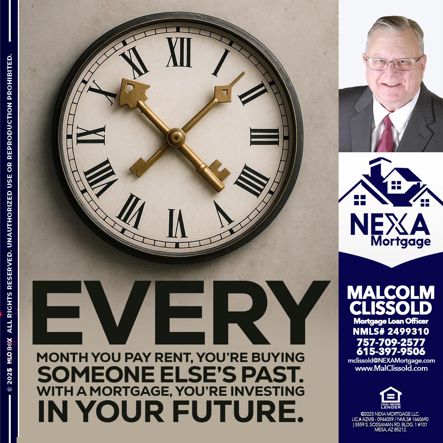 EVERY MONTH - Malcolm Clissold -Mortgage Loan Officer