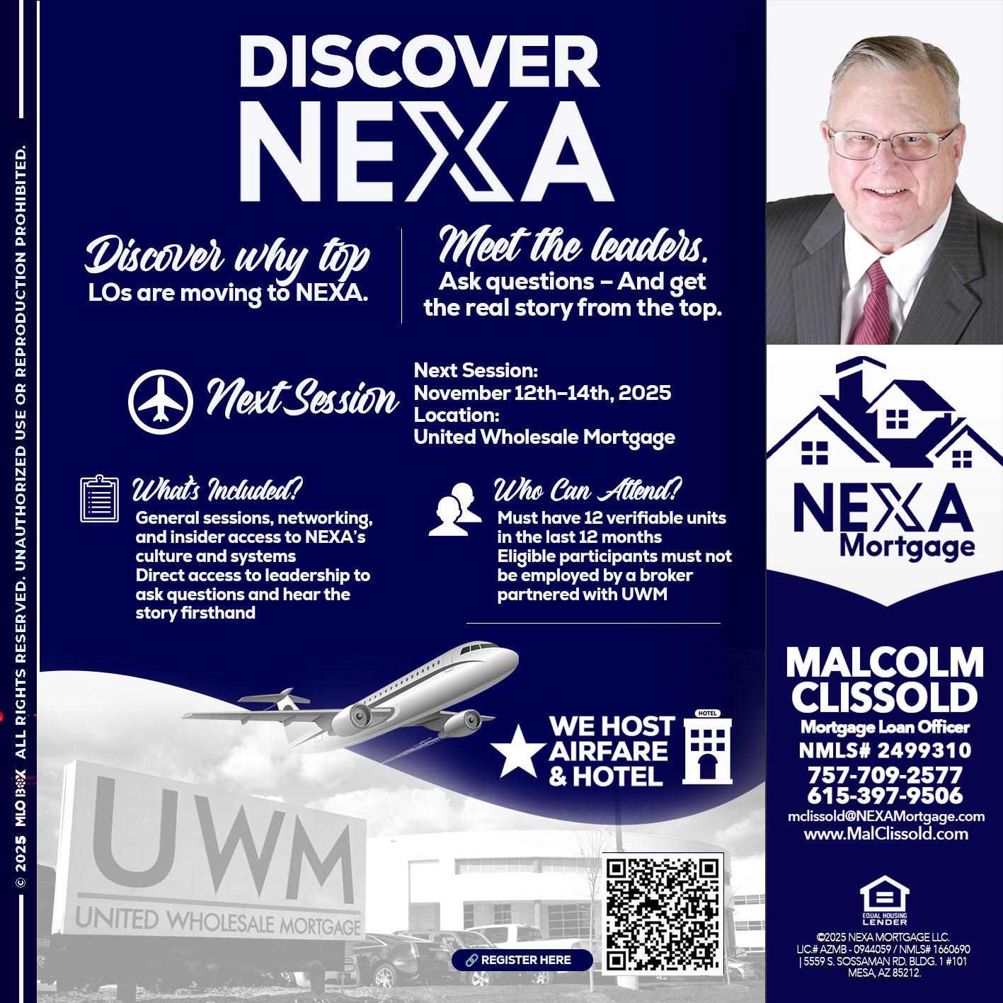 DISCOVER NEXA - Malcolm Clissold -Mortgage Loan Officer