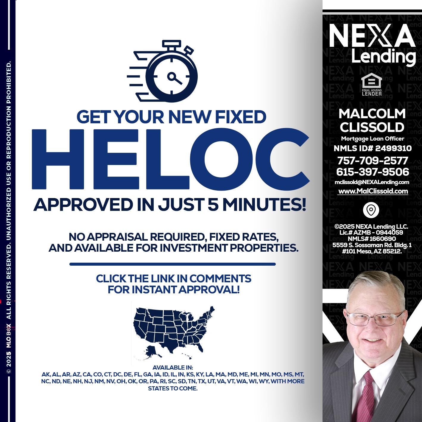 HELOC - Malcolm Clissold -Mortgage Loan Officer
