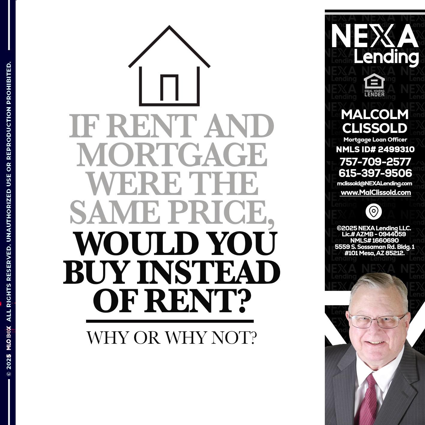 IF RENT - Malcolm Clissold -Mortgage Loan Officer