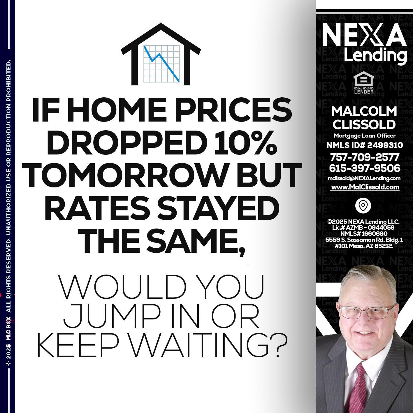 IF HOME PRICES - Malcolm Clissold -Mortgage Loan Officer