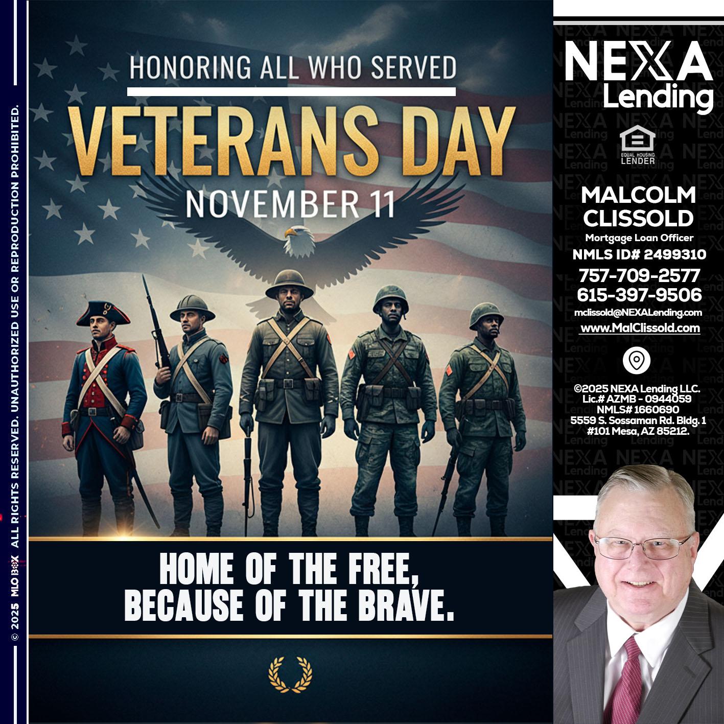 Veterans Day - Malcolm Clissold -Mortgage Loan Officer