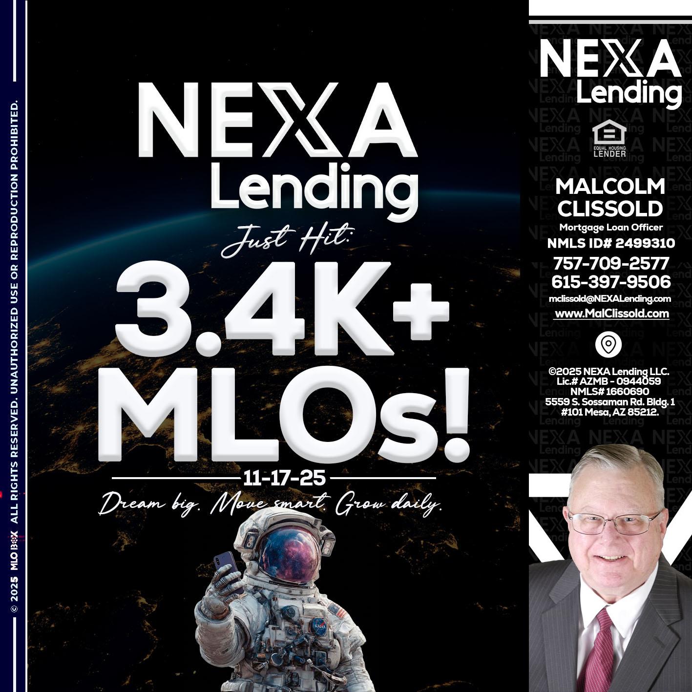 3.4K MLOs - Malcolm Clissold -Mortgage Loan Officer