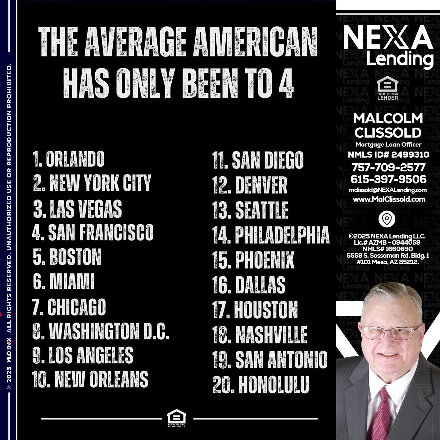 THE AVERAGE AMERICAN - Malcolm Clissold -Mortgage Loan Officer
