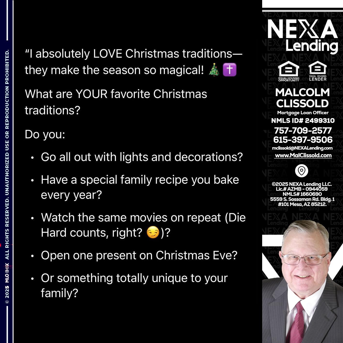 I love christmas - Malcolm Clissold -Mortgage Loan Officer