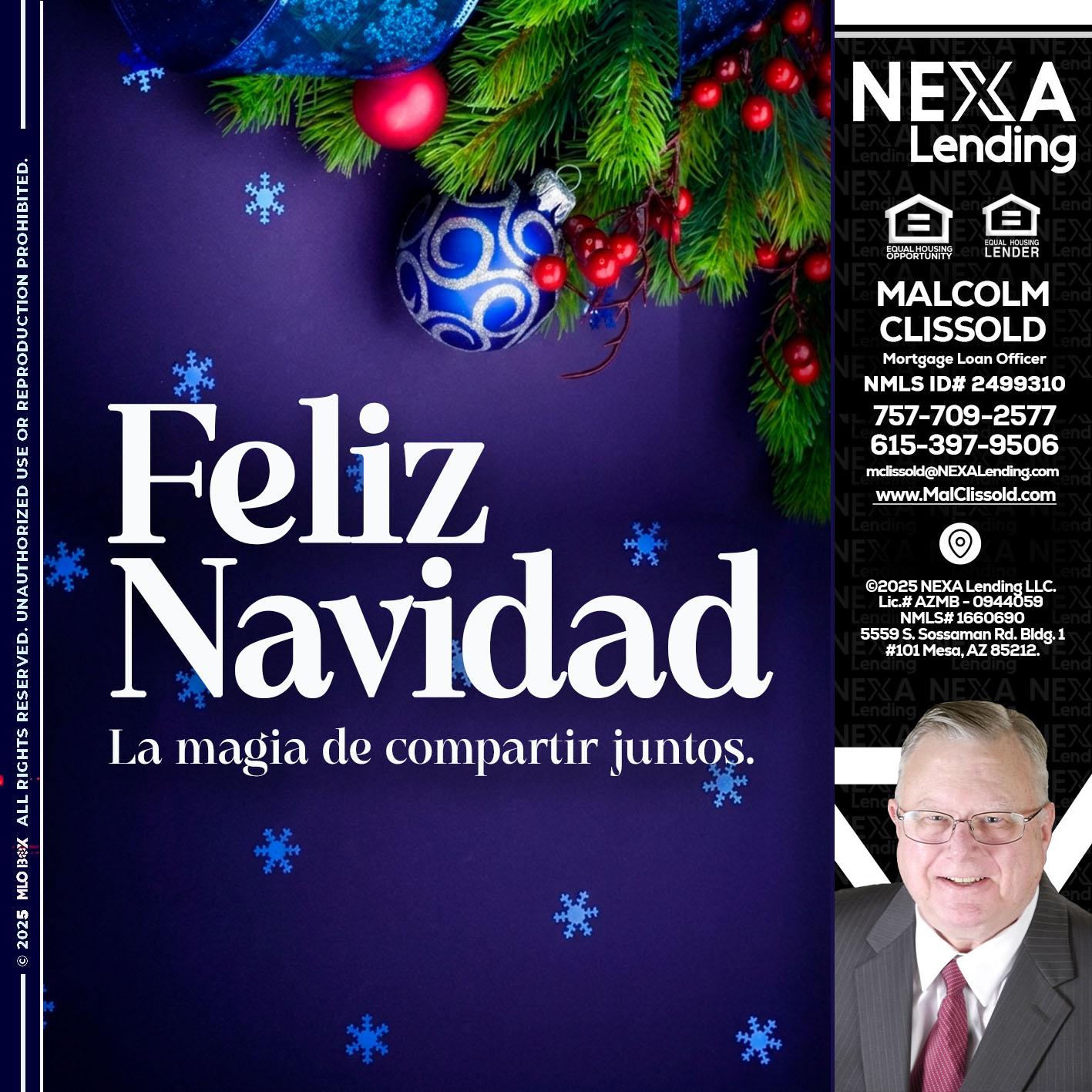 FELIZ NAVIDAD - Malcolm Clissold -Mortgage Loan Officer