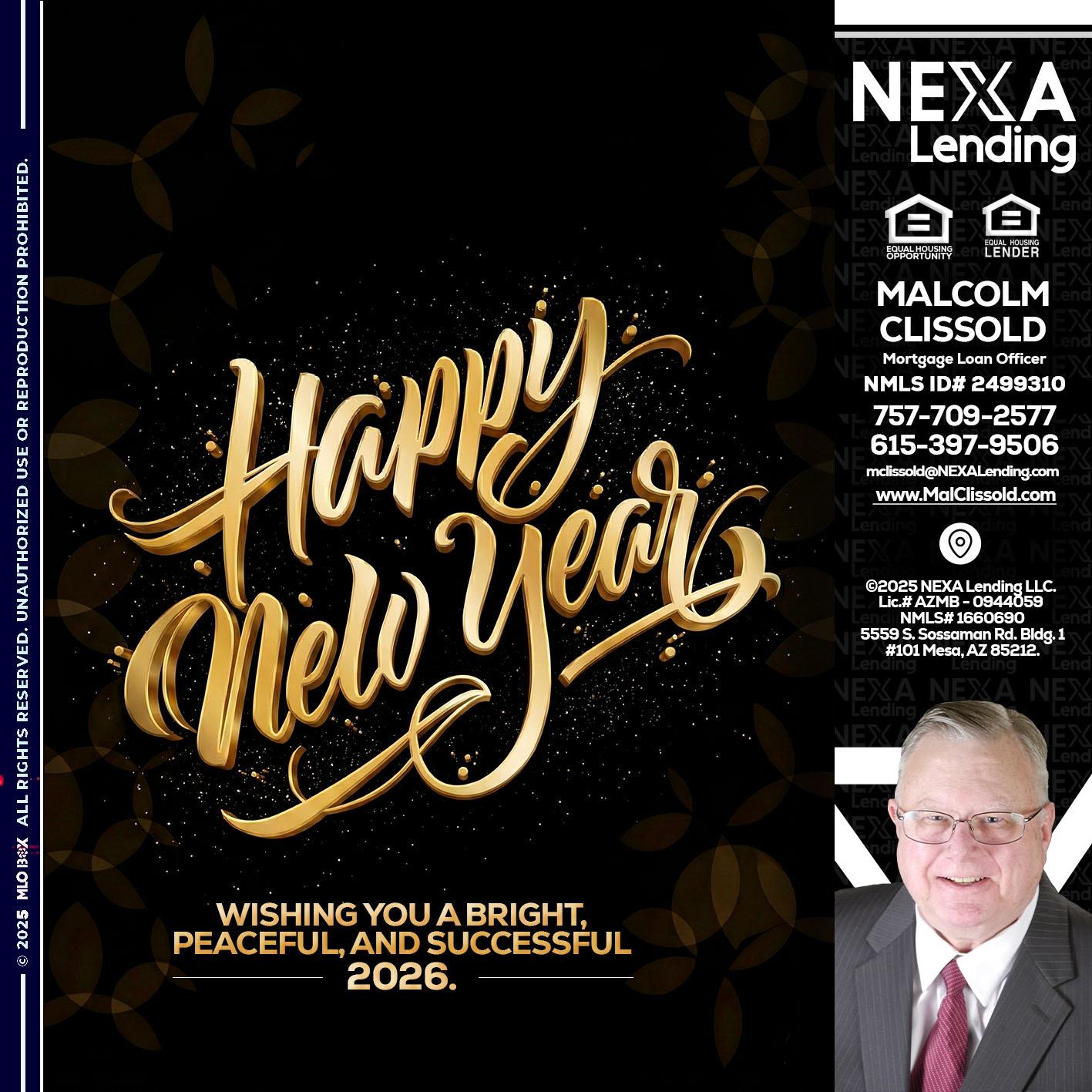HAPPY NEW YEAR - Malcolm Clissold -Mortgage Loan Officer
