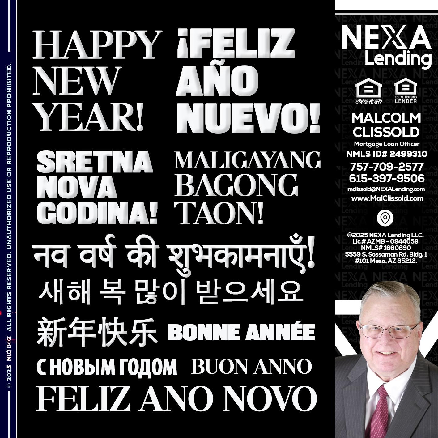 HAPPY NEW YEAR - Malcolm Clissold -Mortgage Loan Officer