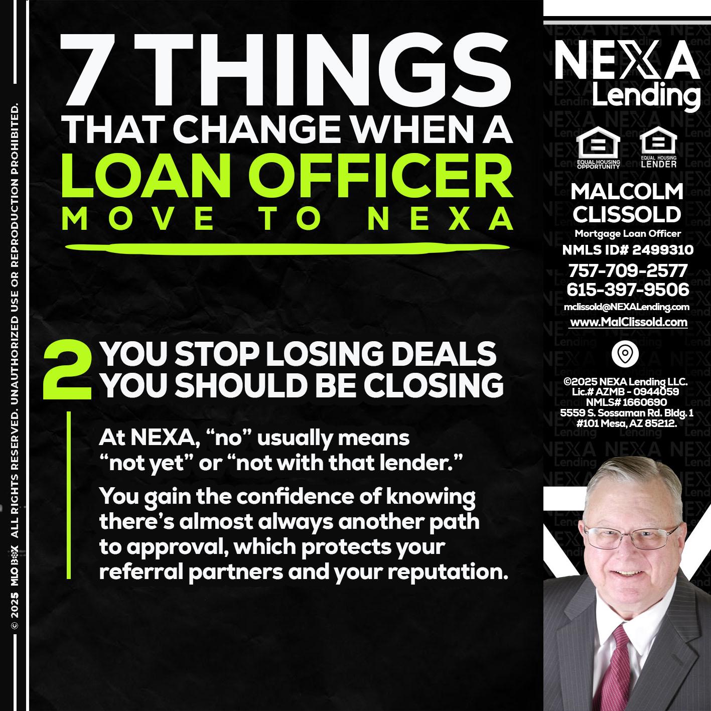 7 THINGS (2) - Malcolm Clissold -Mortgage Loan Officer