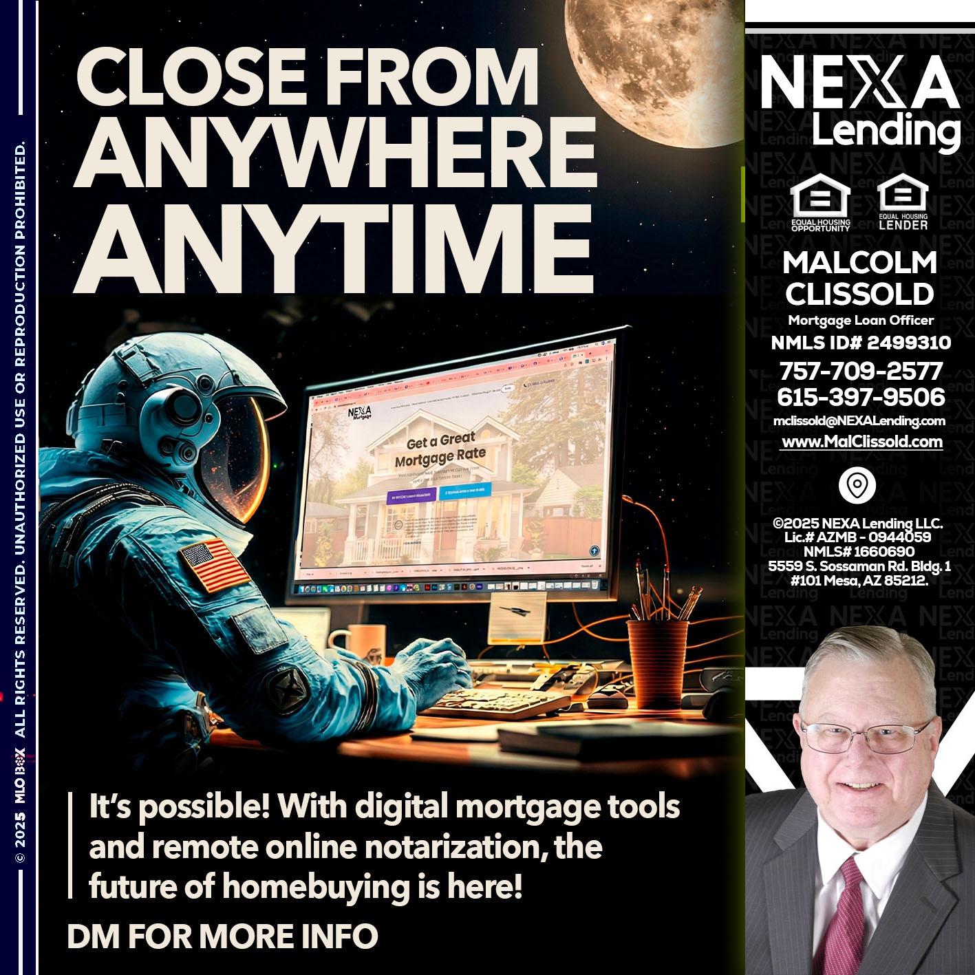 close from - Malcolm Clissold -Mortgage Loan Officer