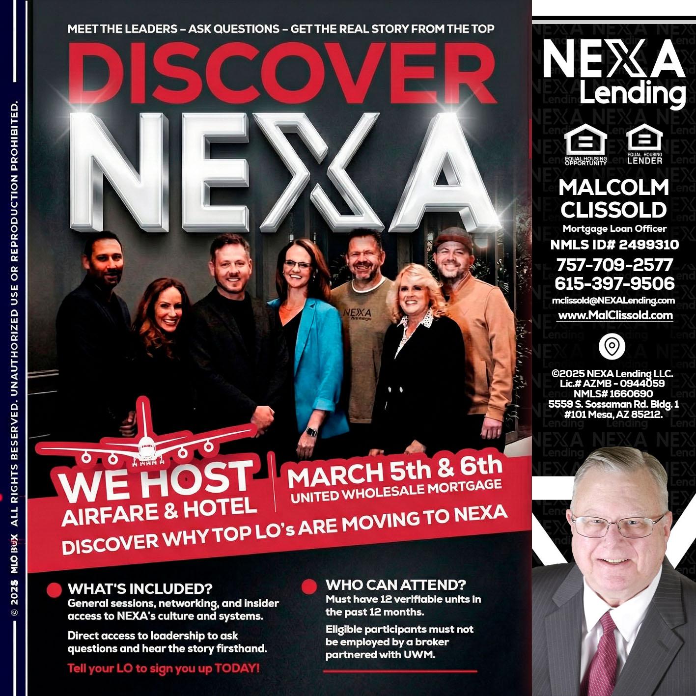 DISCOVER NEXA - Malcolm Clissold -Mortgage Loan Officer