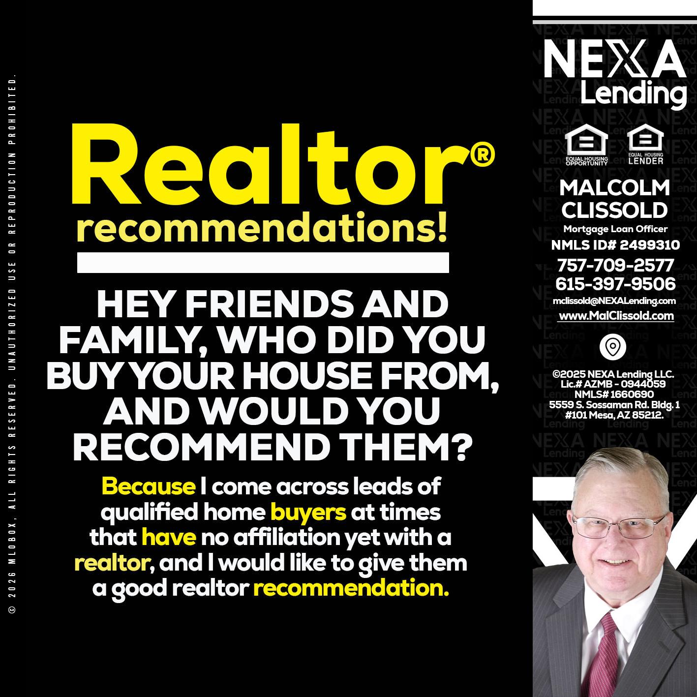 REALTOR - Malcolm Clissold -Mortgage Loan Officer
