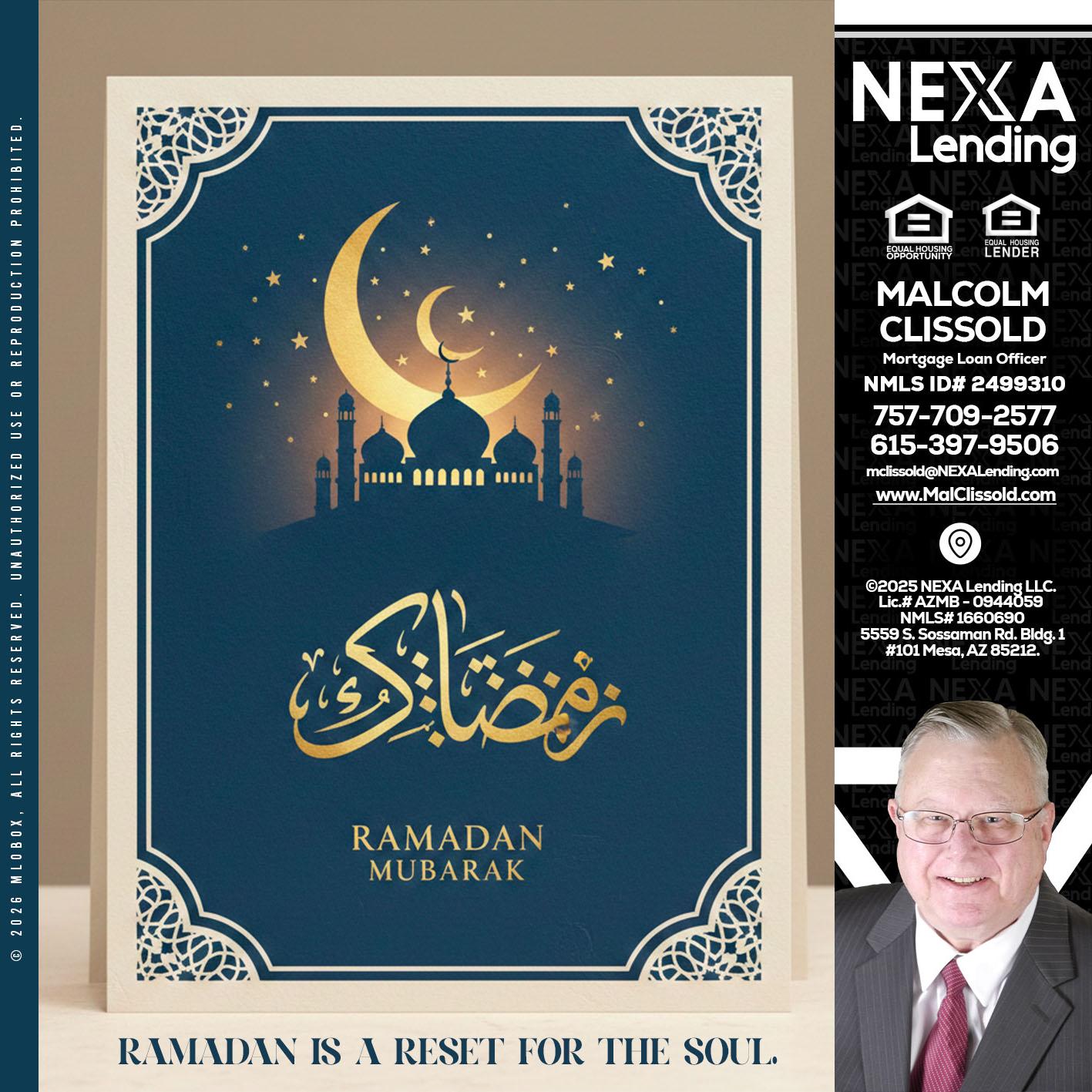 HAPPY RAMADAN - Malcolm Clissold -Mortgage Loan Officer